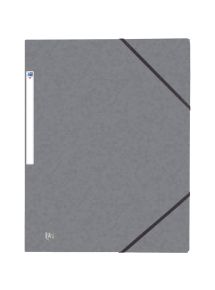 Chemise 3 rabats à élastique en carte lustrée Top File, format A4, gris