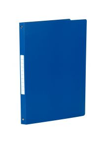 Classeur 21x29,7cm souple, 4 anneaux, dos étroit, bleu