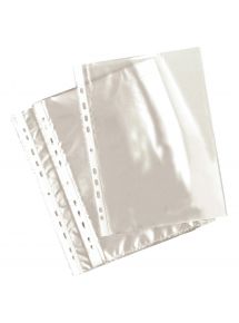 Sachet de 100 pochettes perforées en polypropylène lisse 5/100ème