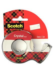 Rouleau adhésif Scotch Cristal 19mmx7,5m + dévidoir