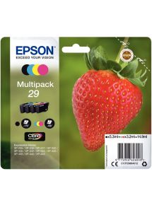 Epson FRAISE / 29 lot 4 cartouches jet d'encre noire, cyan, magenta, jaune authentique (T298640)