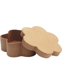Lot de 8 boites forme fleur en carton brun