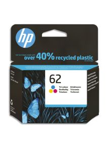 Cartouche jet d'encre HP 62, multipack 3 couleurs