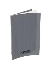 Cahier polypro 21x29,7cm, 96p, grands carreaux, gris