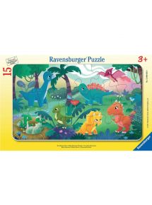 Puzzle à cadre 15 pièces, les petits dinosaures