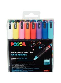 Boîte de 16 marqueurs Posca écriture 0,7mm couleurs assorties