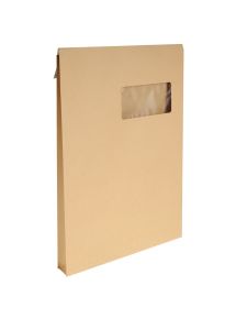 Paquet de 50 pochettes kraft 229x324mm 120g soufflet 30mm bande siliconée fenêtre 50x100mm