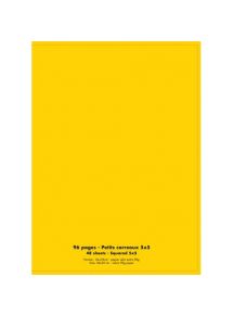 Cahier polypro 24x32cm, 96p, petits carreaux, jaune