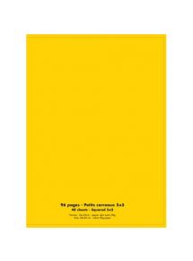 Cahier polypro 24x32cm, 96p, petits carreaux, jaune