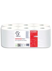 Essuie-mains 2 plis pure ouate de cellulose, colis de 6 bobines