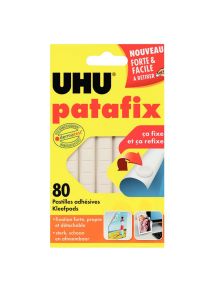 Pastille adhésive Patafix Uhu Jaune, étui de 80