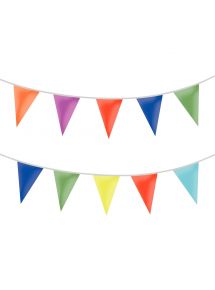 Guirlande de 20 fanions en PVC coloris assortis