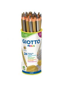 Crayon de couleur Mega, gros module, pot de 24 couleurs or et argent