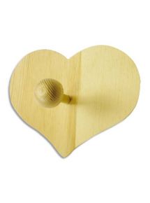 Patère forme cœur en bois à décorer format 15x12x5cm