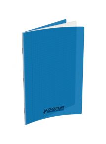 Cahier polypro 24x32cm, 48p, grands carreaux, bleu