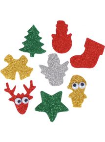 Sac de 200 décorations de Noël pailletés en caoutchouc adhésif