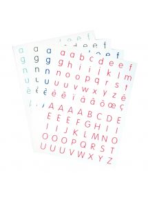 Gomette autocollante éducative, pochette de 5 planches alphabet