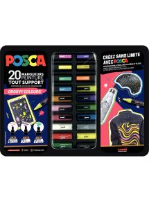 Marqueur gouache Posca, pointe assortie, malette de 20