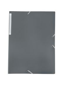 Chemise 3 rabats à élastiques en polypropylène opaque 4/10ème, gris