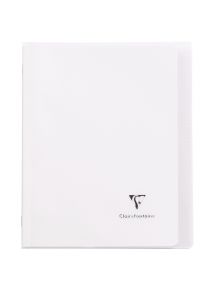 Cahier piqûre 96 pages Koverbook, 17x22 cm, seyès 90g, couverture polypropylène incolore