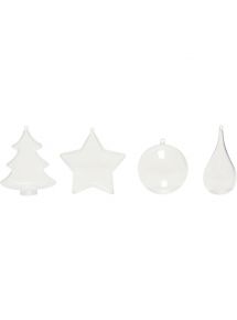 Lot de 24 objets de Noël en plastique, modèles assortis