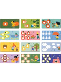 Boite de 12 puzzles duo, premiers chiffres