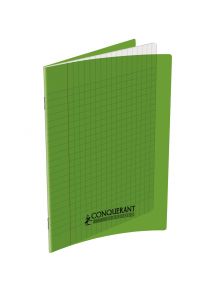 Cahier polypro 17x22cm, 96p, grands carreaux, vert