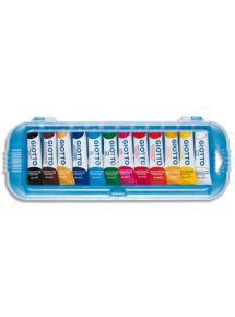 Boîte plastique de 12 tubes de gouache 10ml, assortis