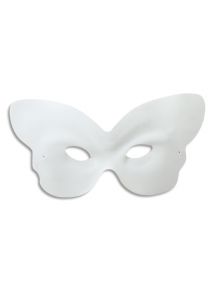 Masque en plastique papillon à décorer, lot de 10