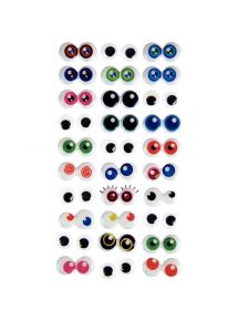 Sac de 5x30 paires yeux adhésifs 3D