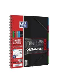 Cahier Organiser Book 24,5x31cm, 160p, lignée, avec trieur