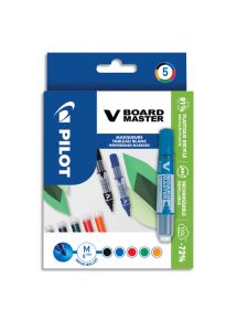 Marqueurs Vboard Master Begreen, pointe ogive 2 mm, pochette de 5 couleurs