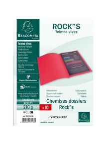 Chemise Rock's 24x32cm, 210g, vert paquet de 10