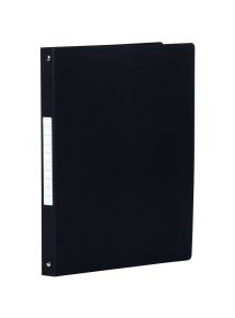 Classeur 21x29,7cm souple, 4 anneaux, dos étroit, noir