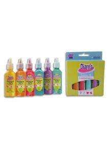 Lot 6x20ml de peinture relief 3D Diam's, couleurs fashion