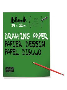 Bloc de 40 pages à dessin 160g 24x32cm uni