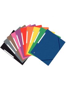 Chemise 3 rabats à élastique en carte lustrée, format A4, assortis standard, lot de 10
