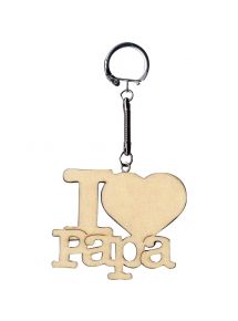 Porte-clés en bois 'I love Papa'