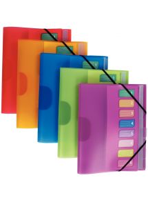 Trieur couverture polypro 26x32cm, 8 compartiments, coloris opaque assortis
