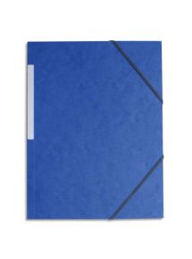 Chemise simple à élastique 24x32cm, carte lustrée, bleu