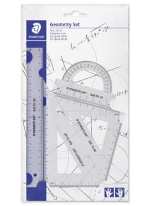 Kit de traçage : régle 20cm, rapporteur 10cm, équerre 60°, équerre 45°
