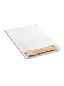 Pochette matelassée blanche 27x36 cm, fermeture avec bande de protection, paquet de 10