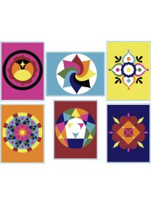 Lot de 6 cartes de sable sujets à décorer