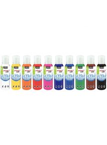 Lot de 10 Flacons 150 ml de gouache liquide ultra lavable Primacolor
