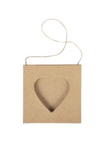 Lot de 10 cadres mini cœur en carton