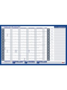 Planning souple annuel scolaire millésimé 12 mois, 60x99cm