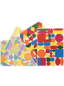 Gommette géométrique, lot de 4, 170 gommettes pastel et acidulées réparties en 4 formes et 3 tailles