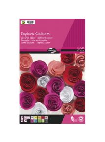 Bloc de 30 feuilles de papier couleur 120 g assorties, format 21x29,7cm