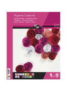 Bloc de 30 feuilles de papier couleur 120 g assorties, format 29,7x42cm