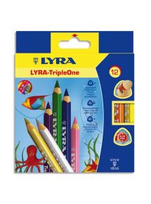 Crayon de couleur gros module Triple One, étui de 12 